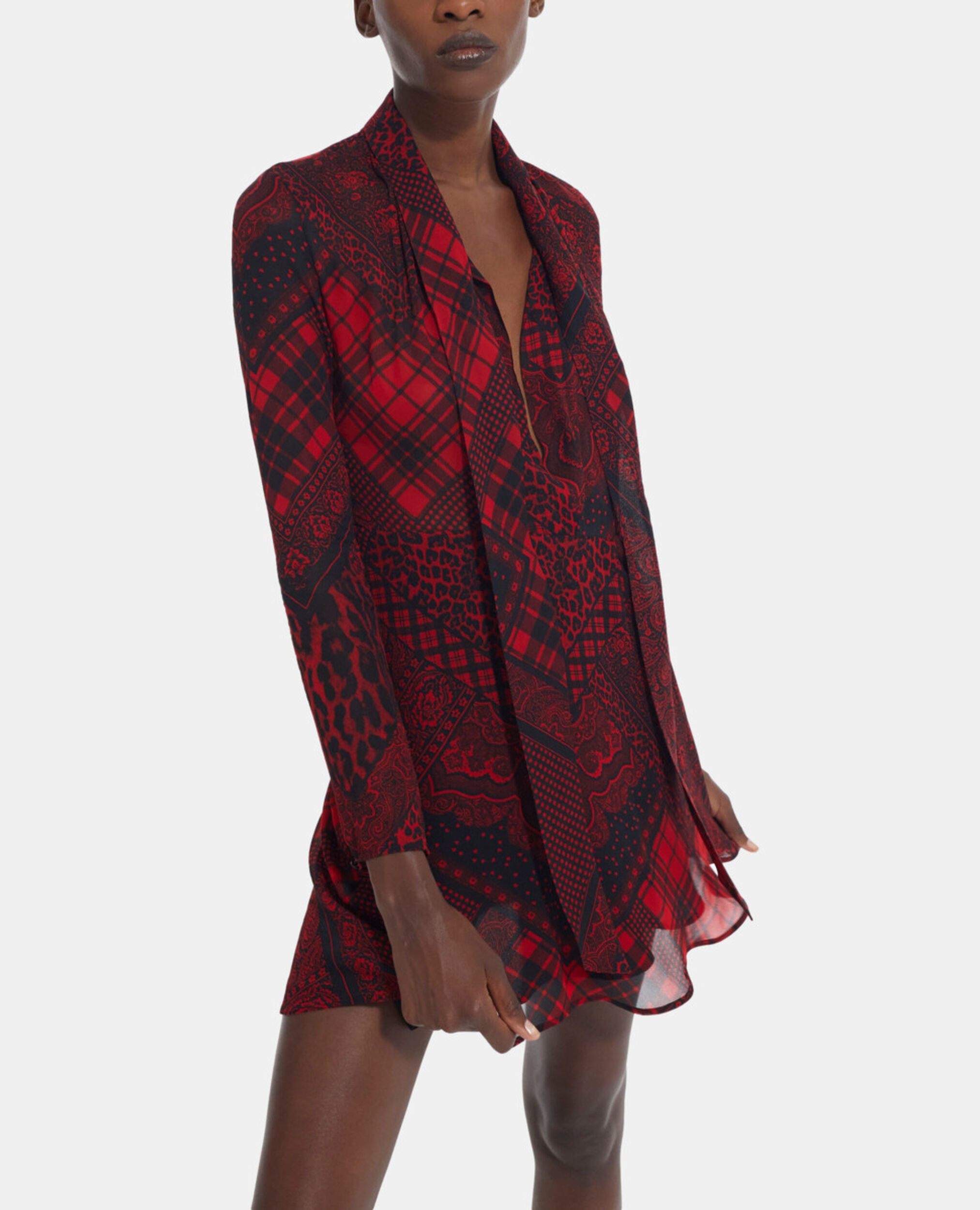 Robe courte imprimée rouge, RED / BLACK, hi-res image number null