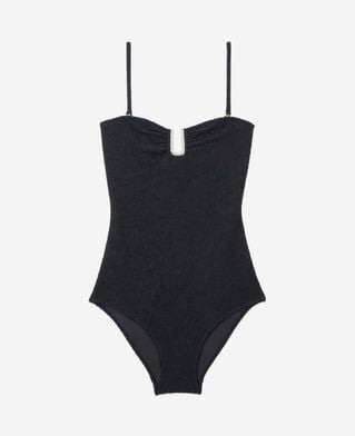 The Kooples WOMEN BLACK the kooples x luz one-piece strapless black swimsuit