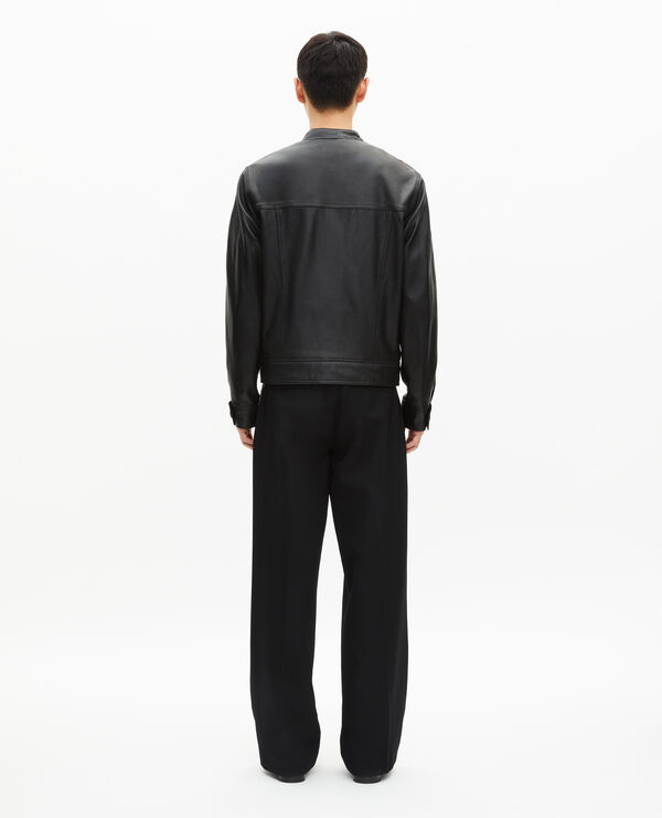 The Kooples HOMME BLACK veste en cuir noire