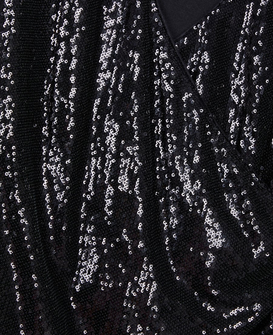 The Kooples FEMME BLACK robe à sequins courte noire