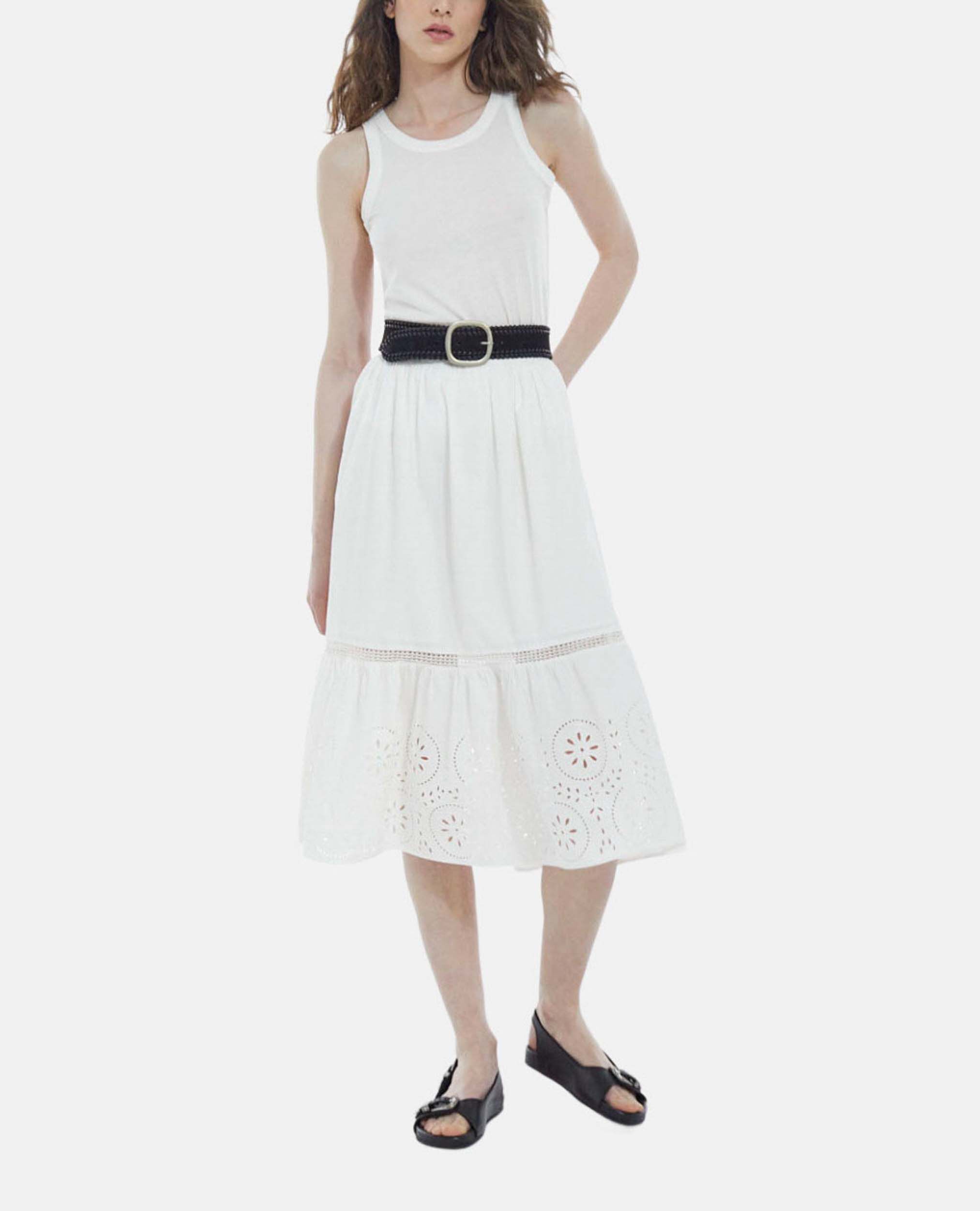 Jupe blanche dentelle longue ajour e The Kooples