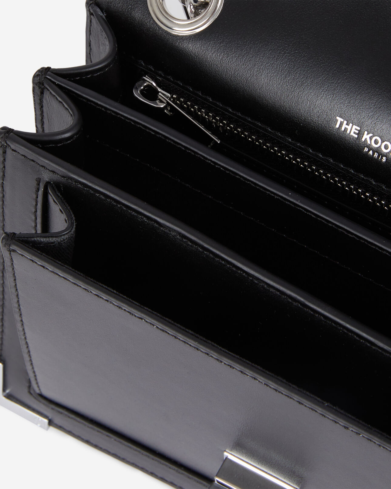 The Kooples FEMME BLACK sac emily chaîne en cuir noir avec étoiles