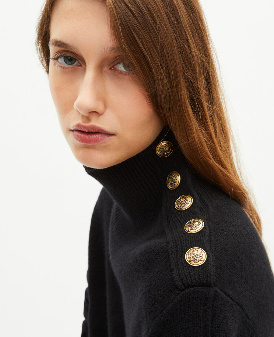 The Kooples WOMEN BLACK short dress in black wool