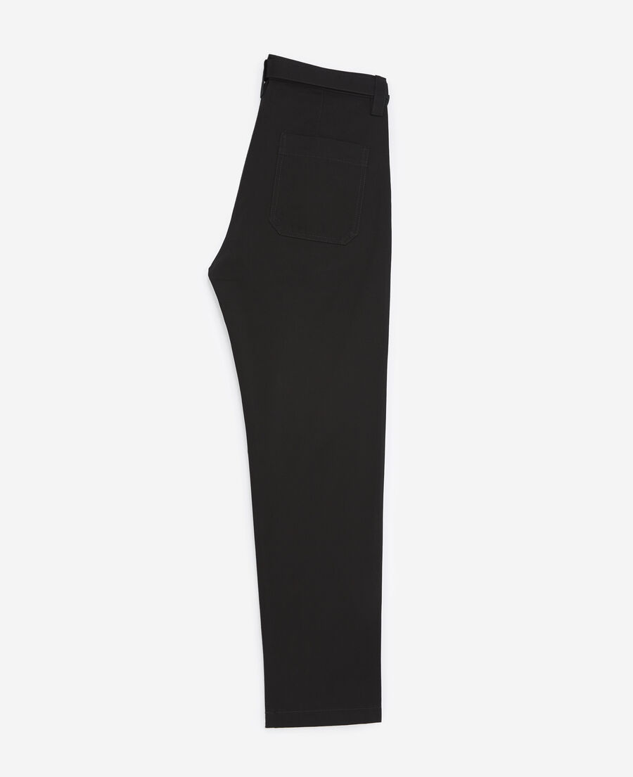 The Kooples H BLACK straight-cut black trousers with belt