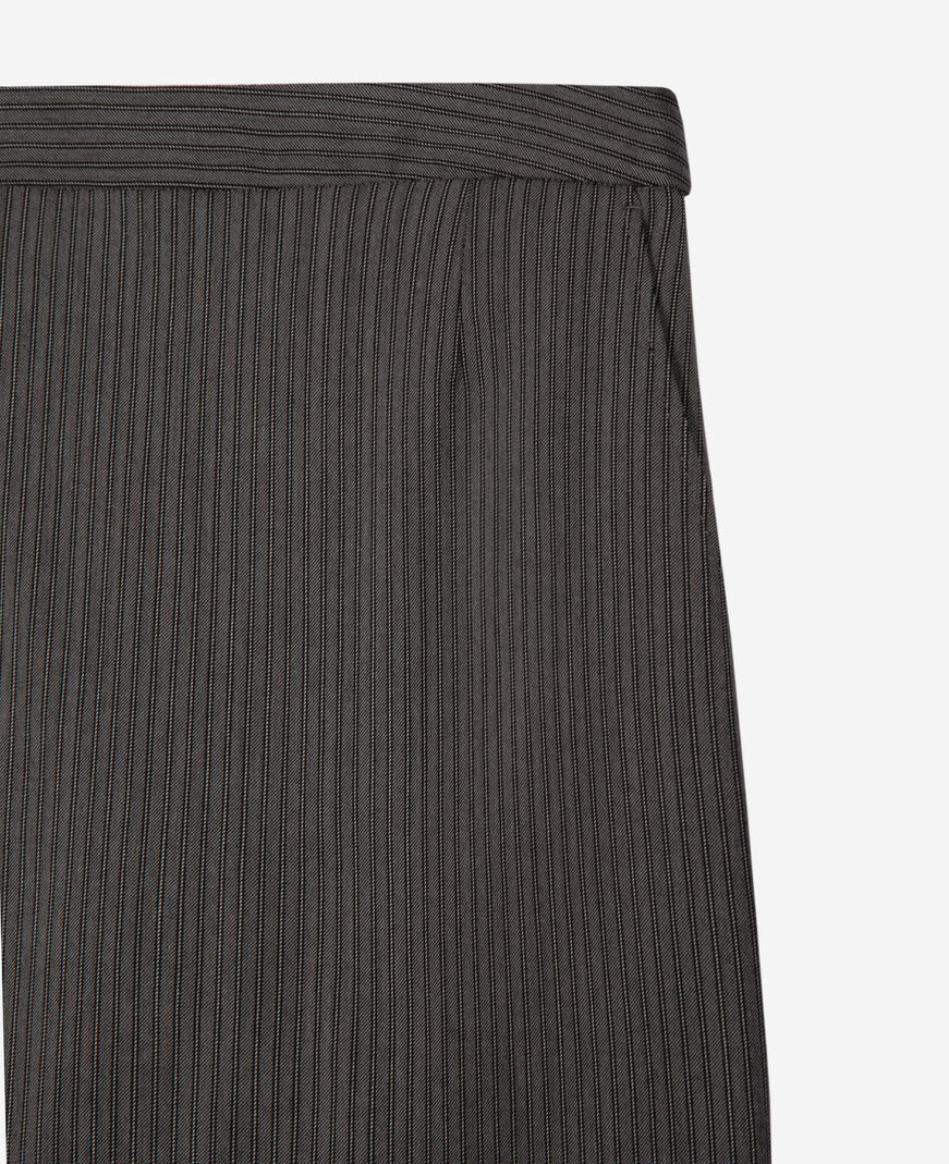 The Kooples DAMEN DARK GREY kurzer grau gestreifter rock