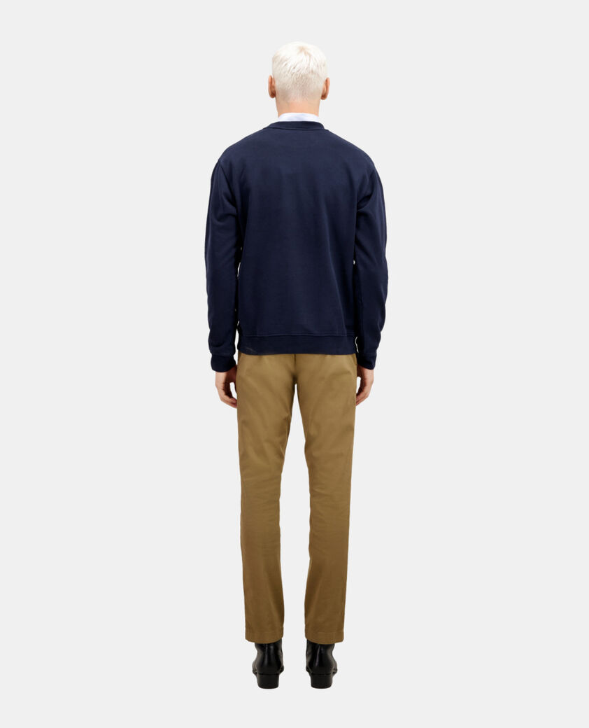 The Kooples MEN WASHED NAVY navy blue sweatshirt with sneaky snake serigraphy