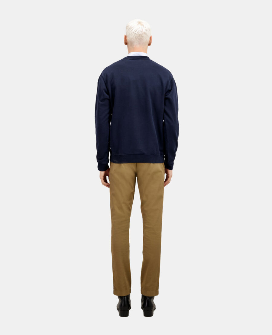 The Kooples HERREN WASHED NAVY marineblaues sweatshirt mit siebdruck