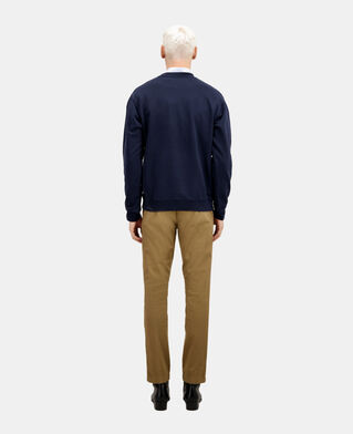 The Kooples HERREN WASHED NAVY marineblaues sweatshirt mit siebdruck