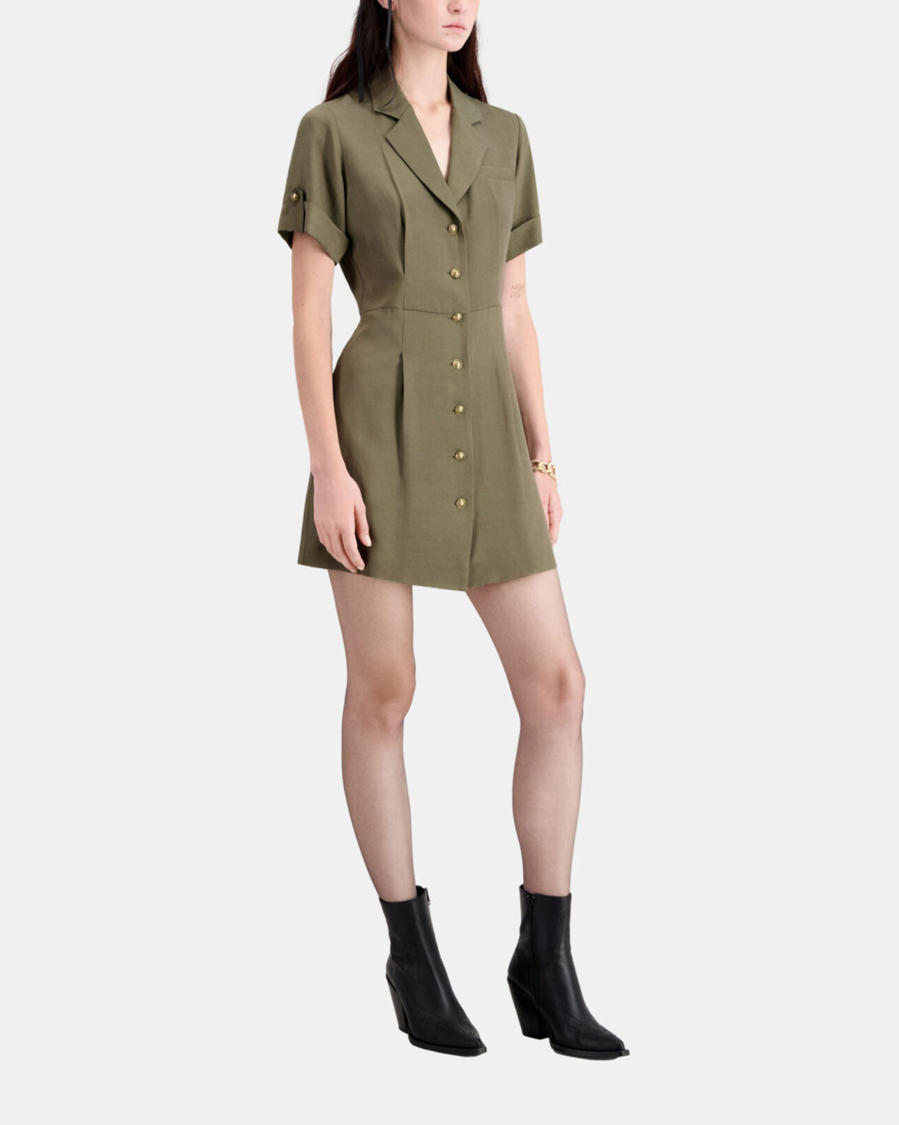 The Kooples WOMEN KAKI short khaki dress