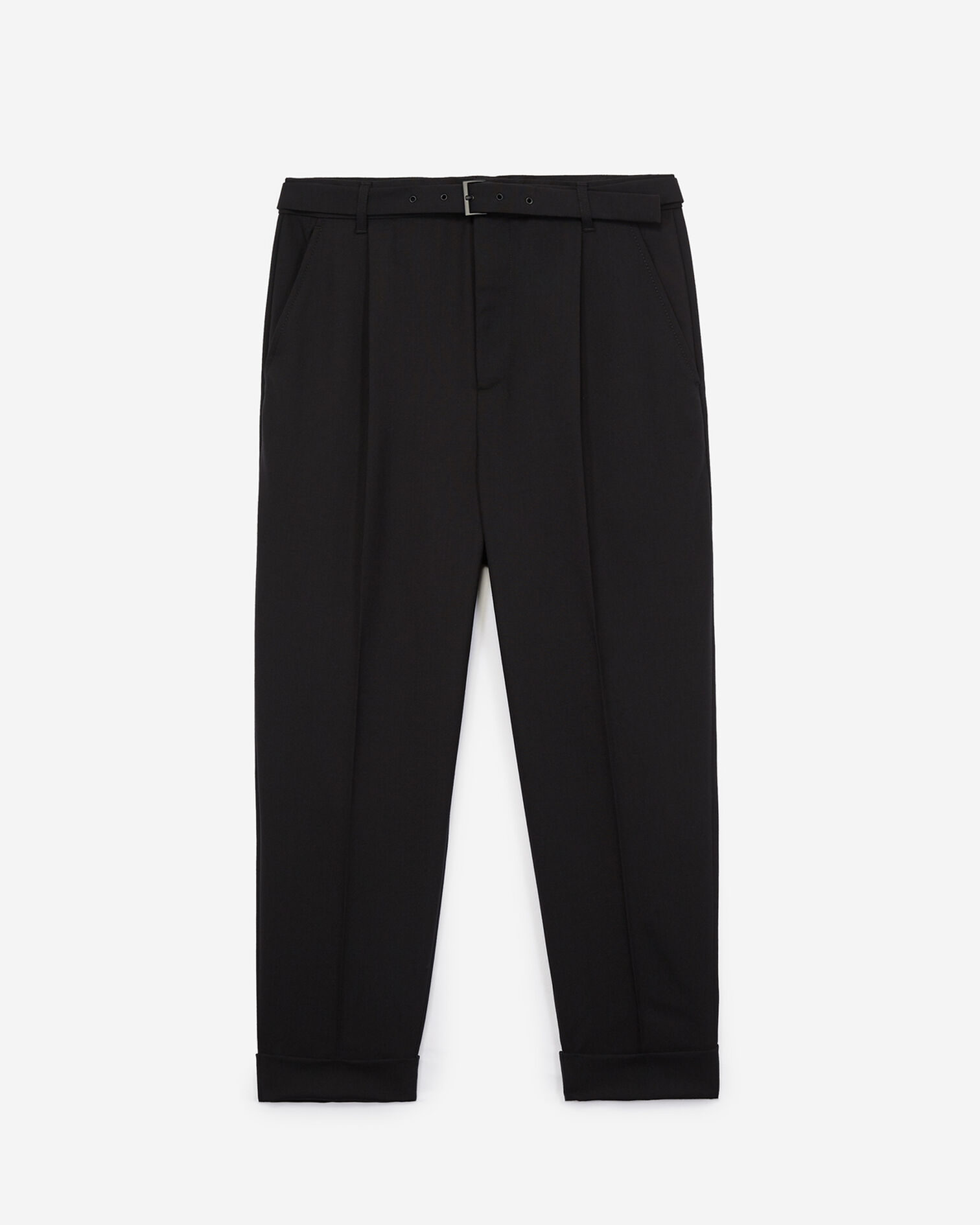 Schwarze weite Wollhose, BLACK, hi-res image number null