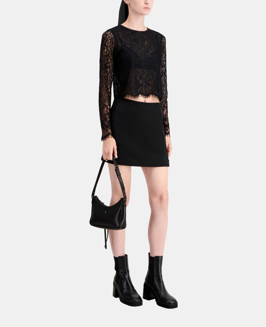 short black lace top