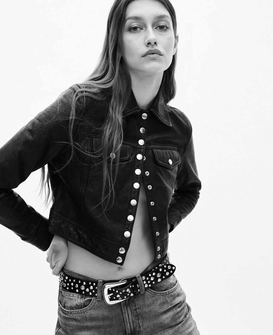 The Kooples MUJER BLACK chaqueta piel negra