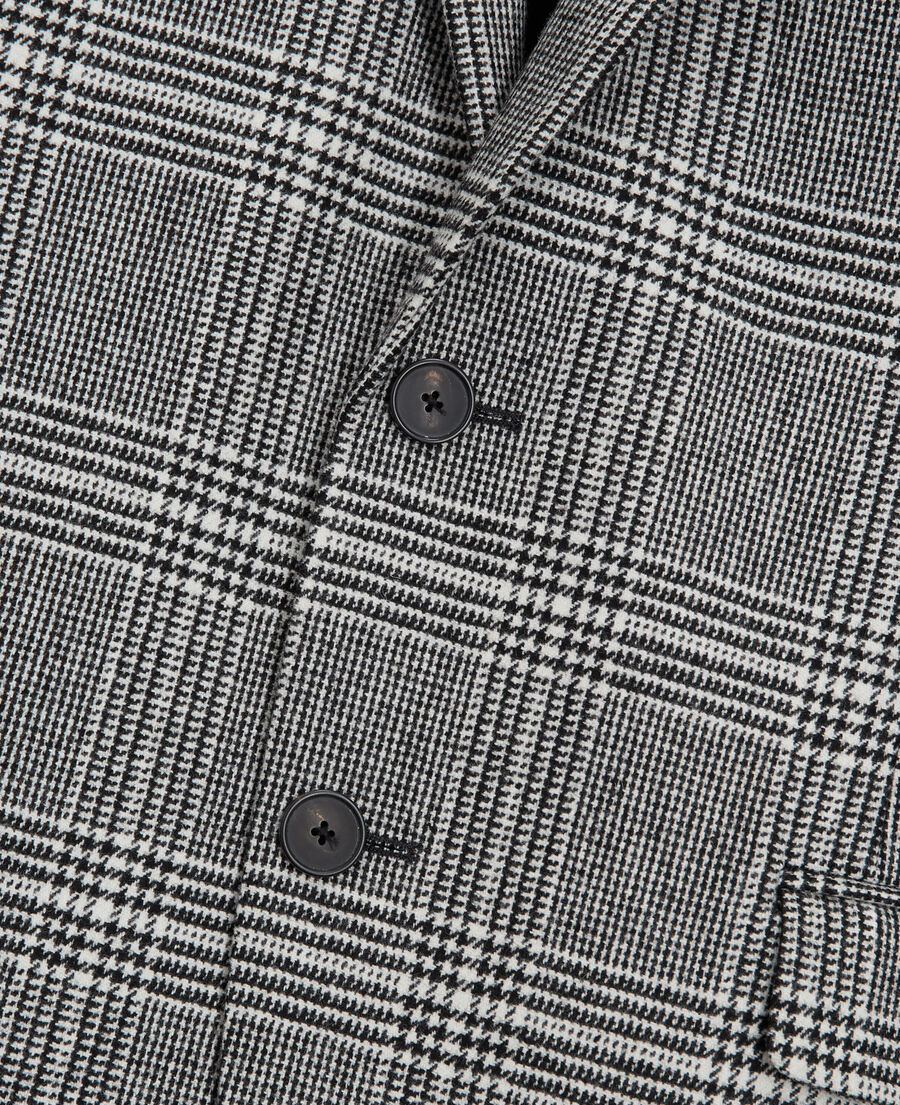 wool suit jacket with check motif