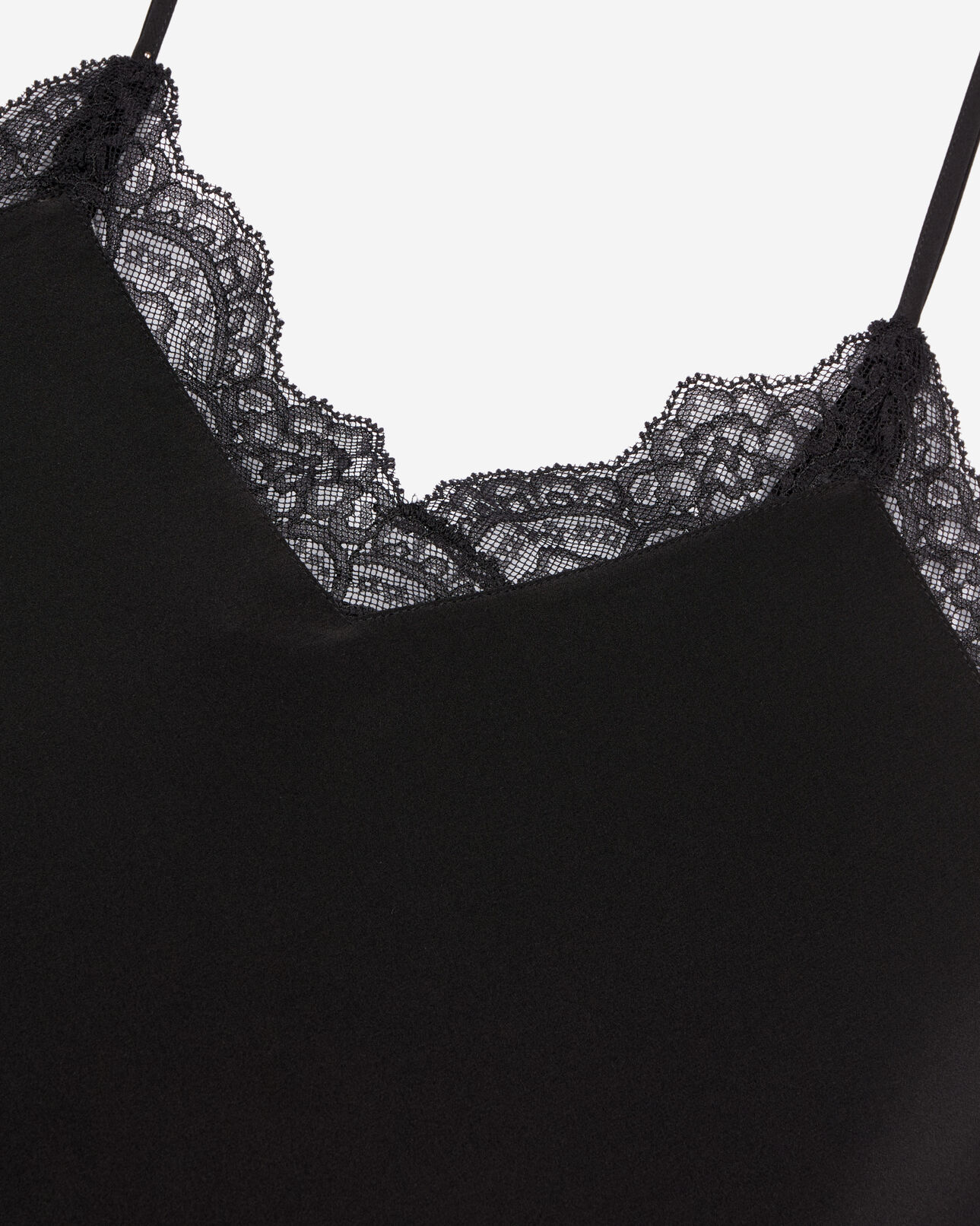 The Kooples WOMEN BLACK black silk camisole