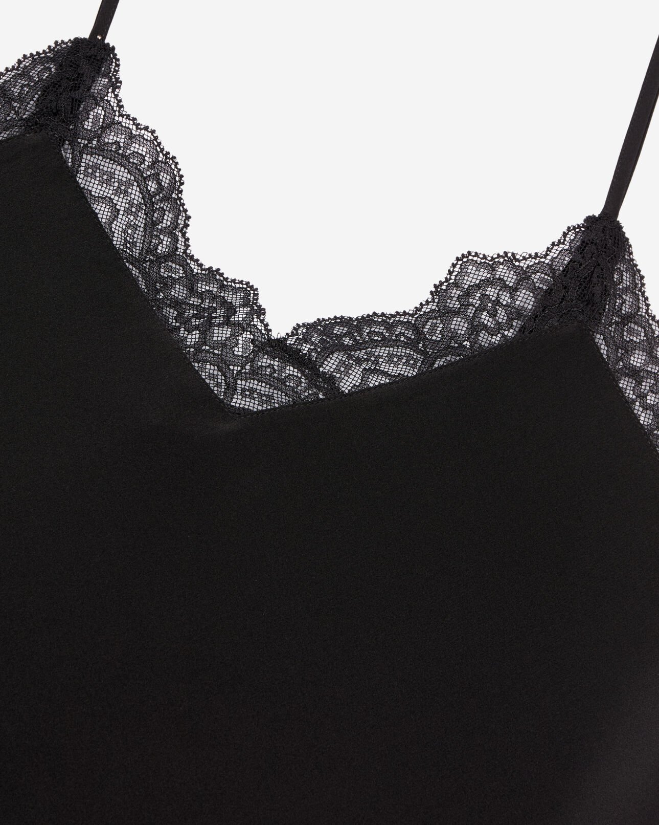 The Kooples MUJER BLACK top seda negro