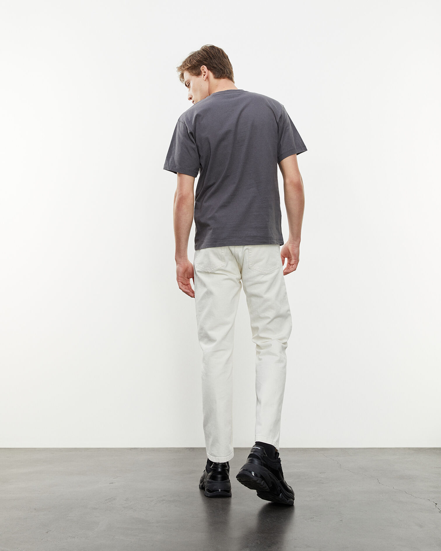 Baumwoll-T-Shirt anthrazitgrau Logo, ANTHRACITE, hi-res image number null
