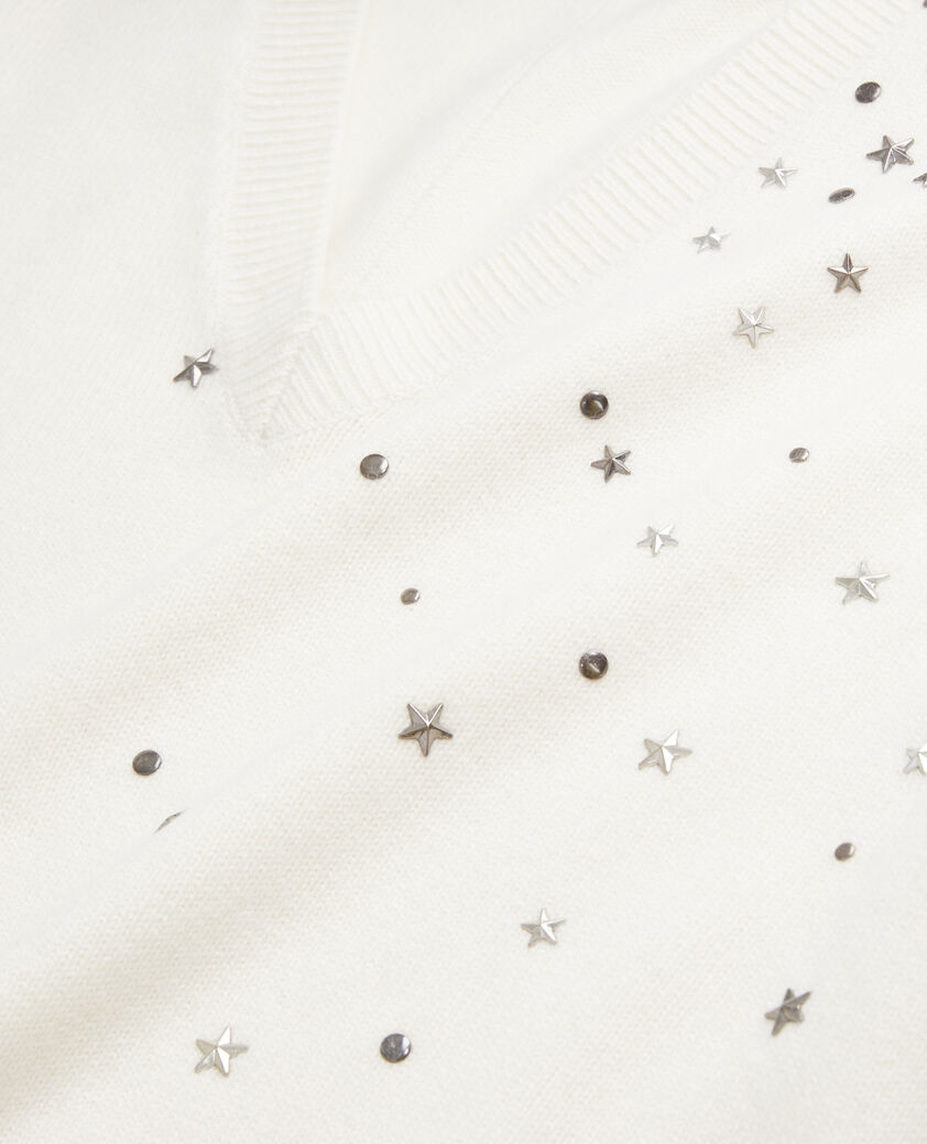The Kooples WOMEN ECRU ecru sweater in cashmere-blend with stars