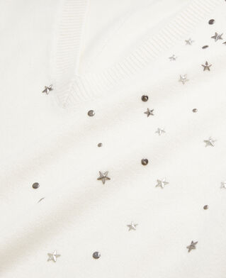 The Kooples F ECRU ecru sweater in cashmere-blend with stars