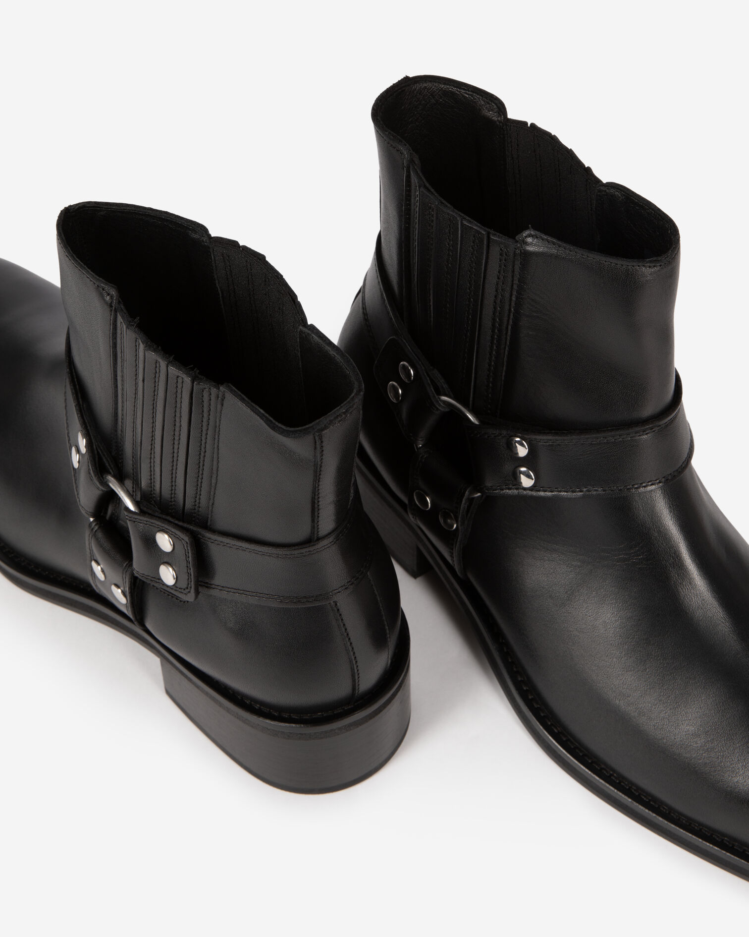 Boots with black leather straps, BLACK, hi-res image number null