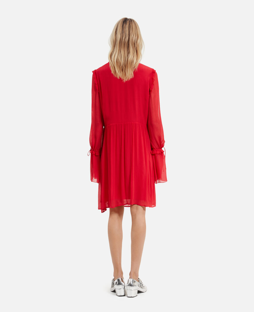 The Kooples DAMEN RED / BURGUNDY kurzes kleid mit rüschen rot