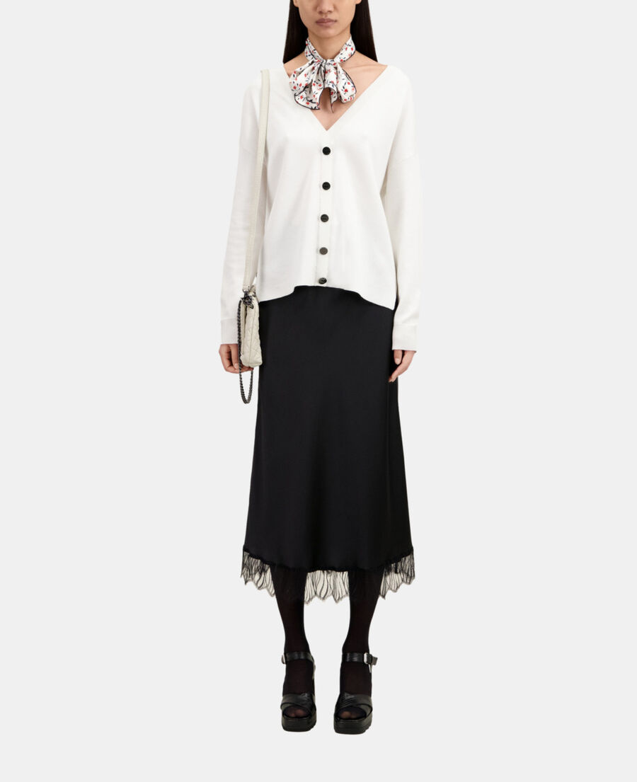 The Kooples DAMEN ECRU pullover mit knopfleiste am rücken