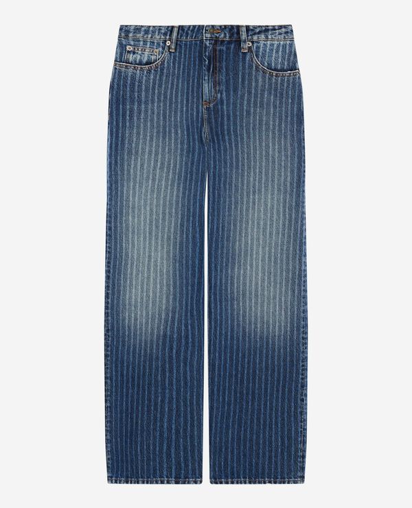The Kooples FEMME BABY BLUE jean large à rayures bleu