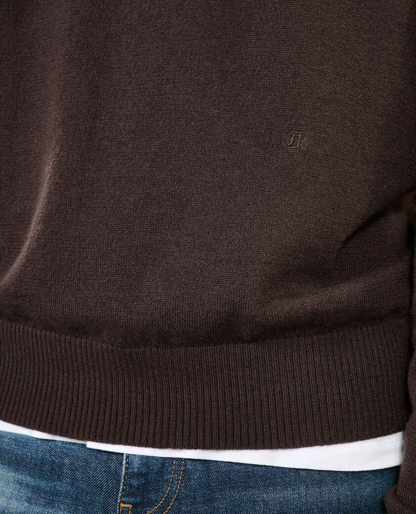 The Kooples HOMME DARK BROWN pull en laine marron