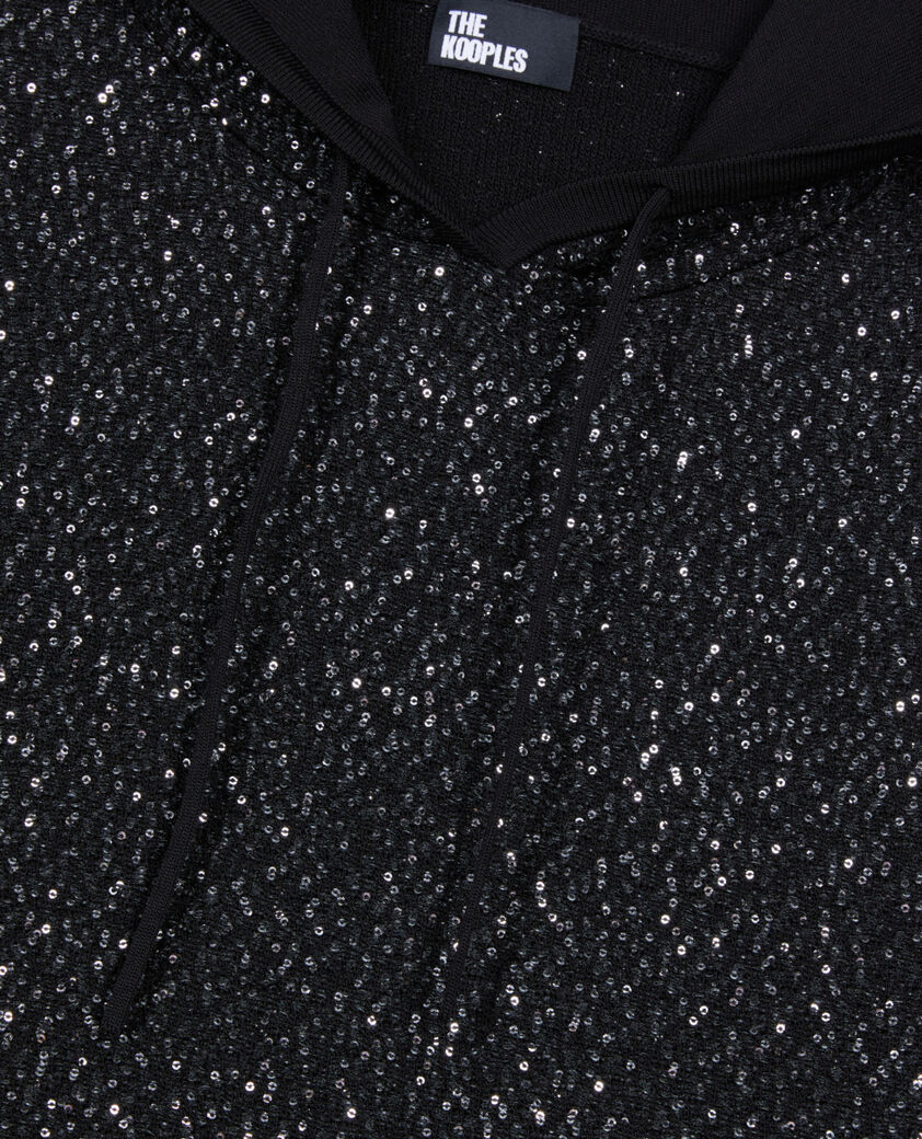 The Kooples FEMME BLACK sweatshirt à sequins en maille noire