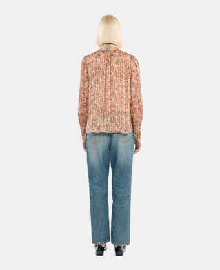 The Kooples F CAMEL / BROWN flower print silk top