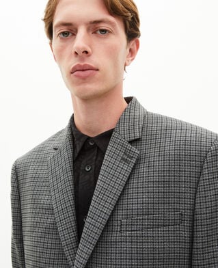 The Kooples HOMME GREY veste de costume en pied de poule noir et gris