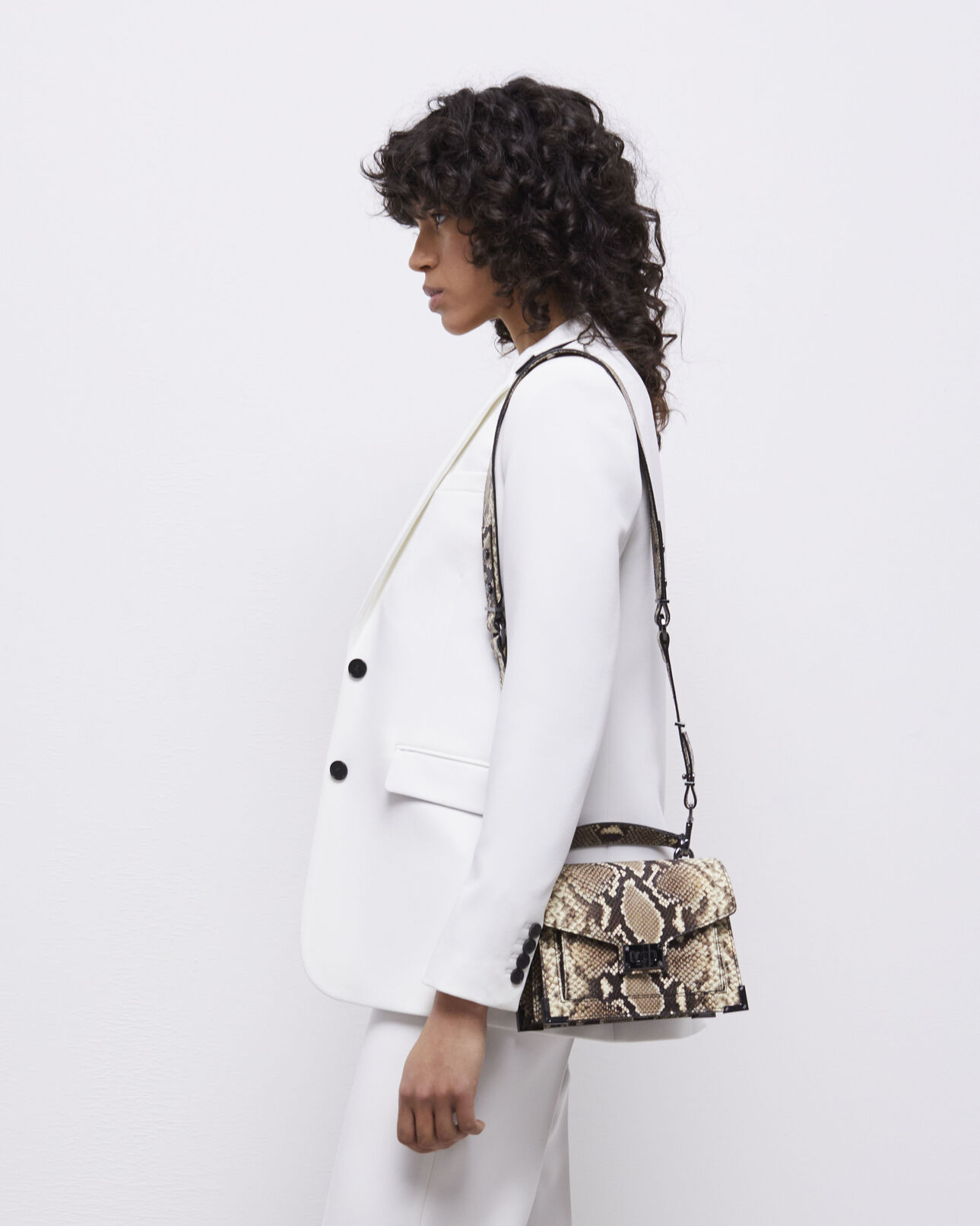 The Kooples WOMEN ECRU white crêpe suit jacket