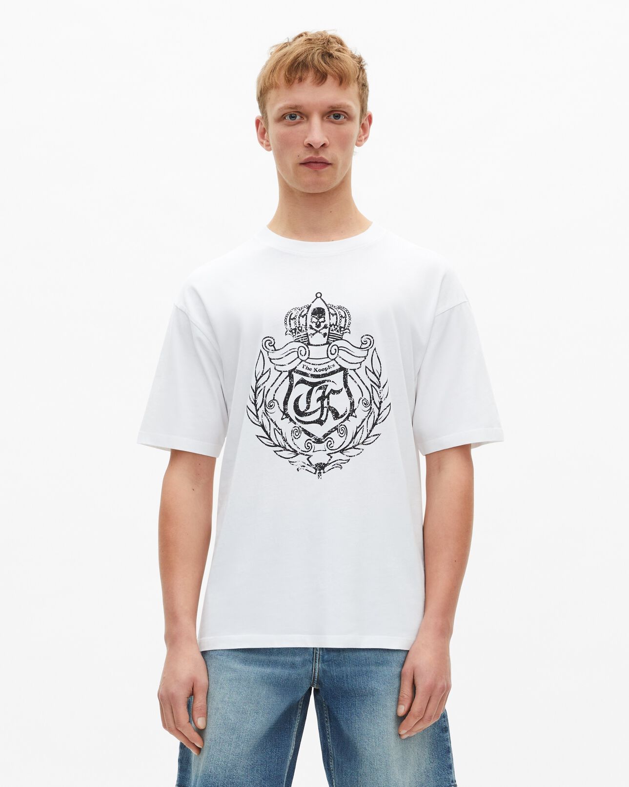 The Kooples H WHITE t-shirt with white screen print