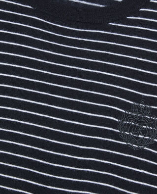 The Kooples MEN BLACK / WHITE striped wool sweater