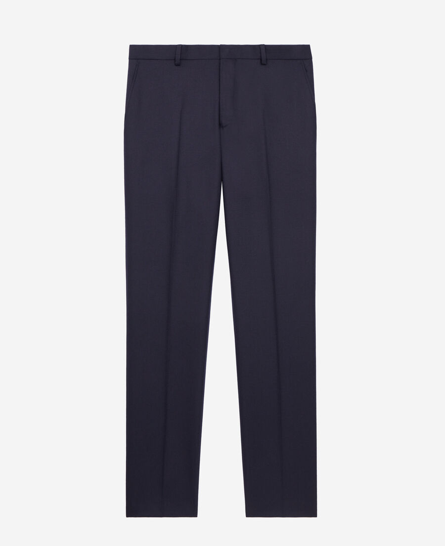 The Kooples HOMME NAVY pantalon de costume bleu marine en flanelle