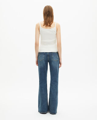 The Kooples WOMEN ECRU ribbed ecru tank top