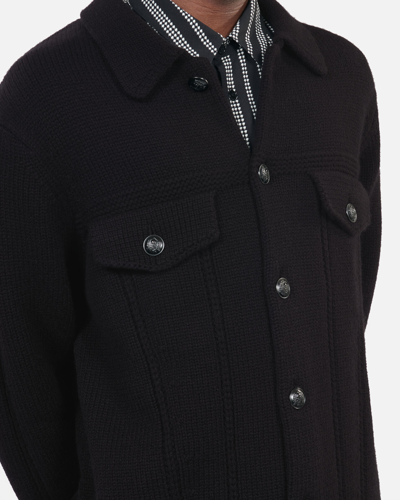 The Kooples MEN BLACK black wool cardigan