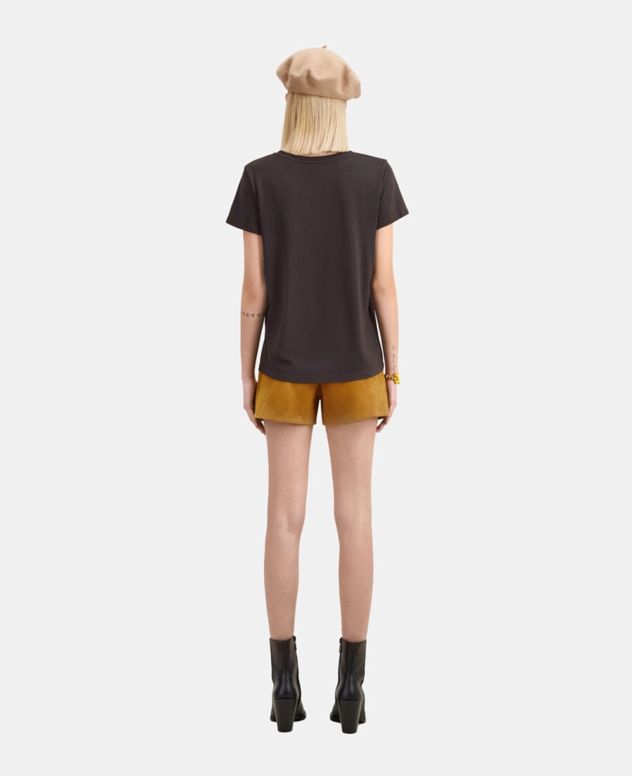 The Kooples F CARBONE carbon grey t-shirt with rock eagle serigraphy