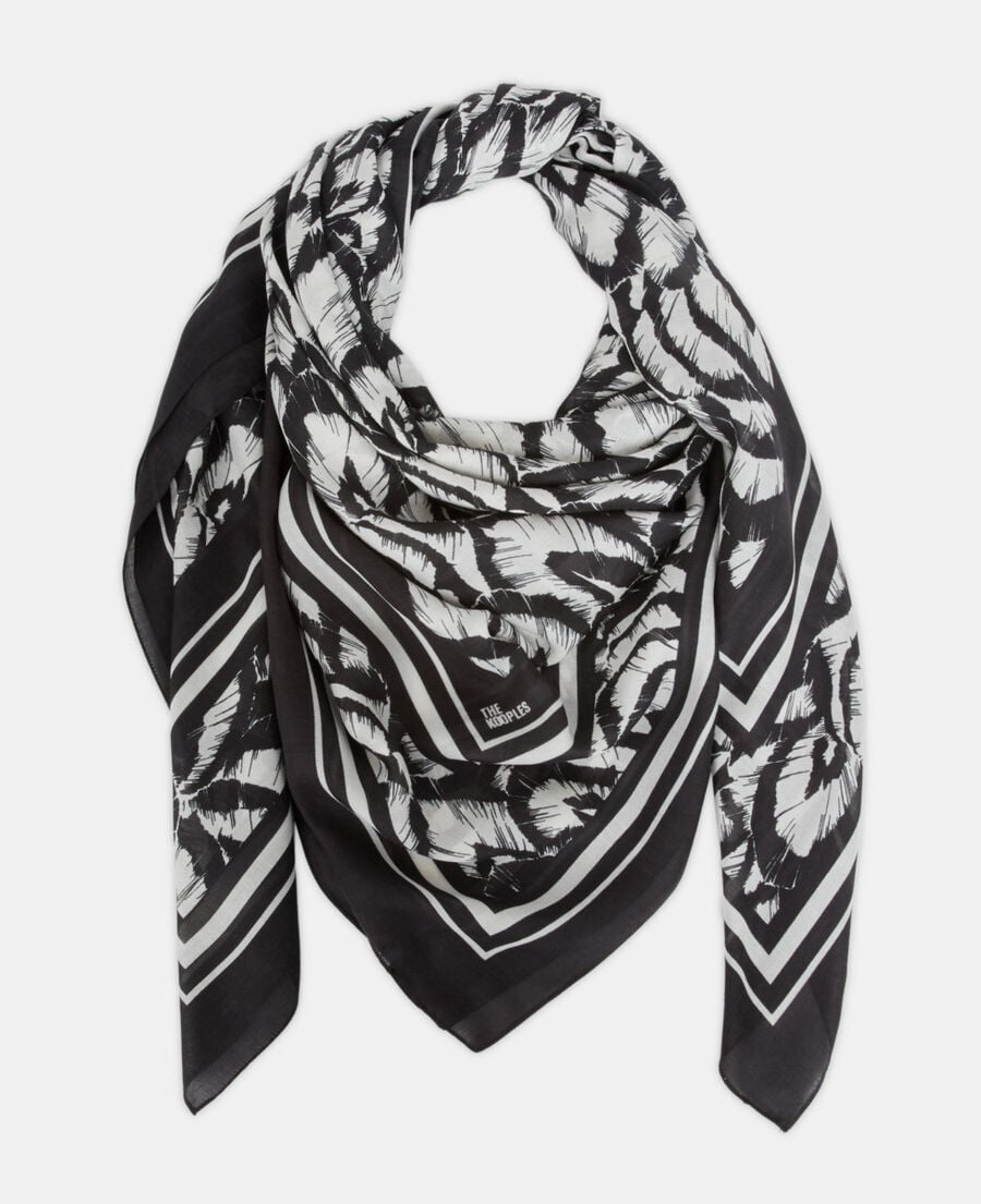 The Kooples MIXTE ECRU foulard en cachemire imprimé