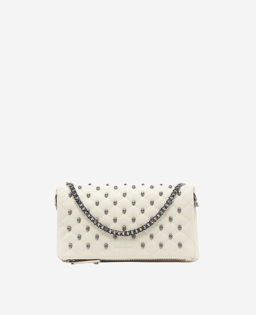 The Kooples FEMME CREAM pochette h&eacute;ritage small en cuir &eacute;crue