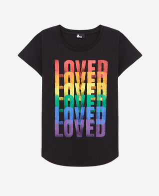 The Kooples WOMEN BLACK women's black pride t-shirt