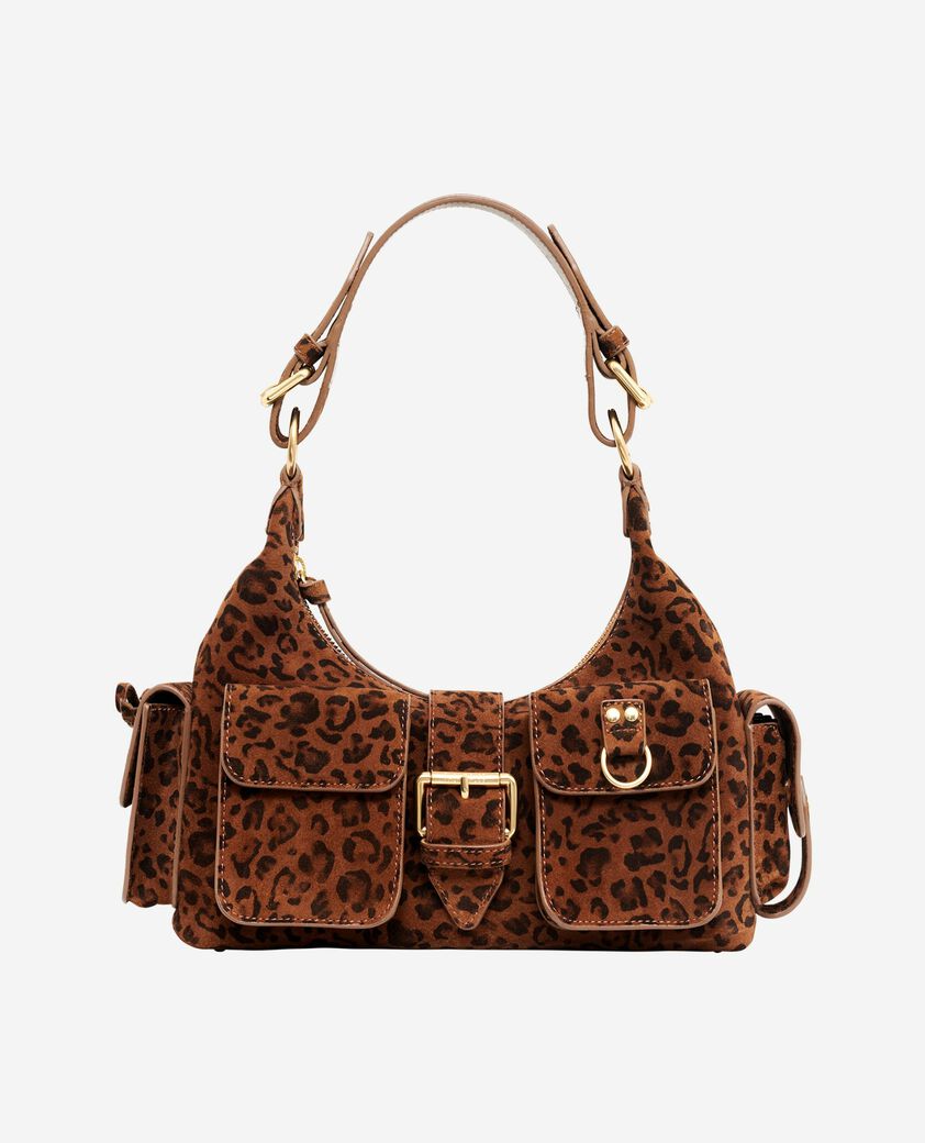 The Kooples DAMEN LEOPARD amelia tasche aus wildleder mit leopardenmuster