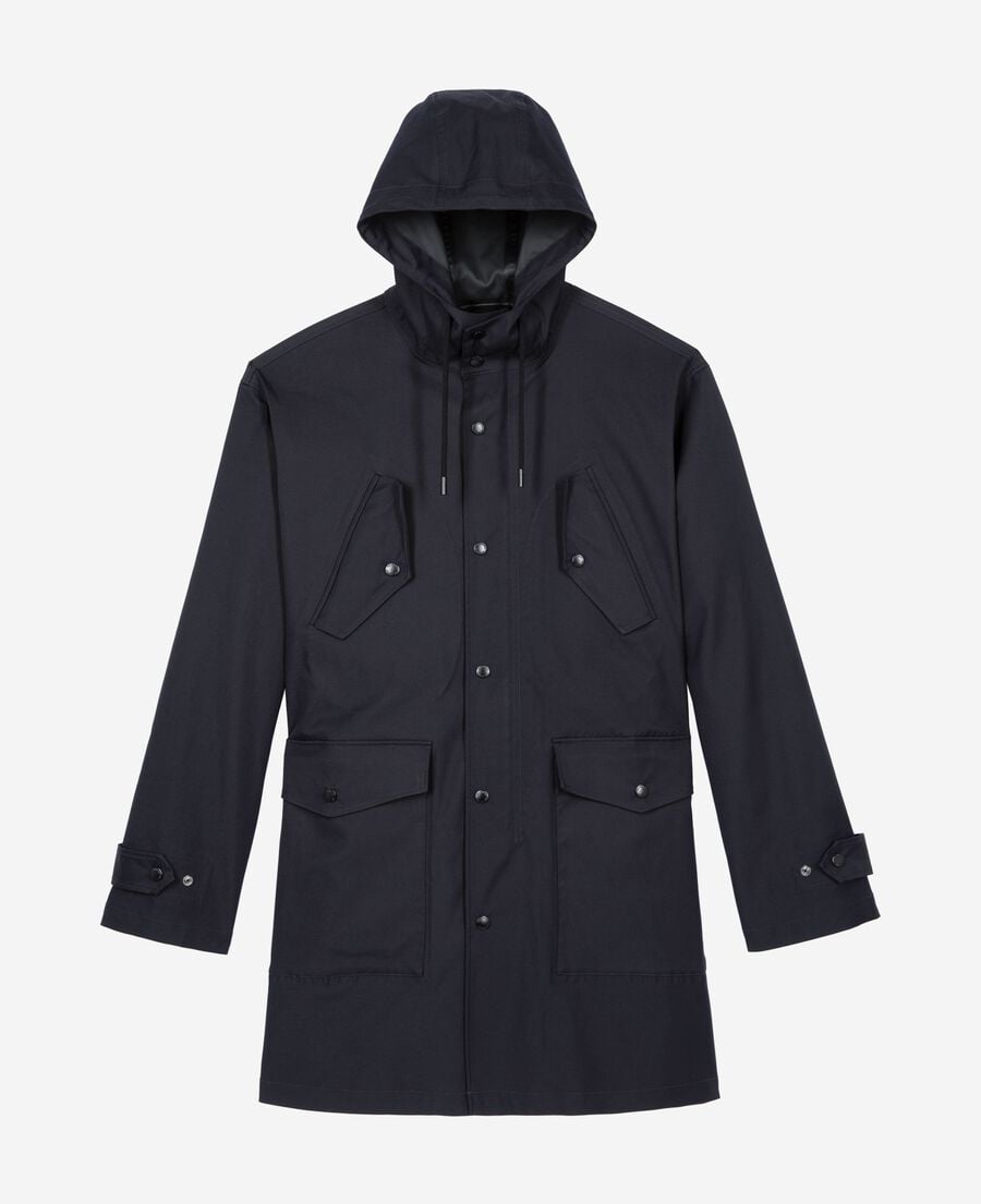 The Kooples H NAVY water-repellent parka with navy hood