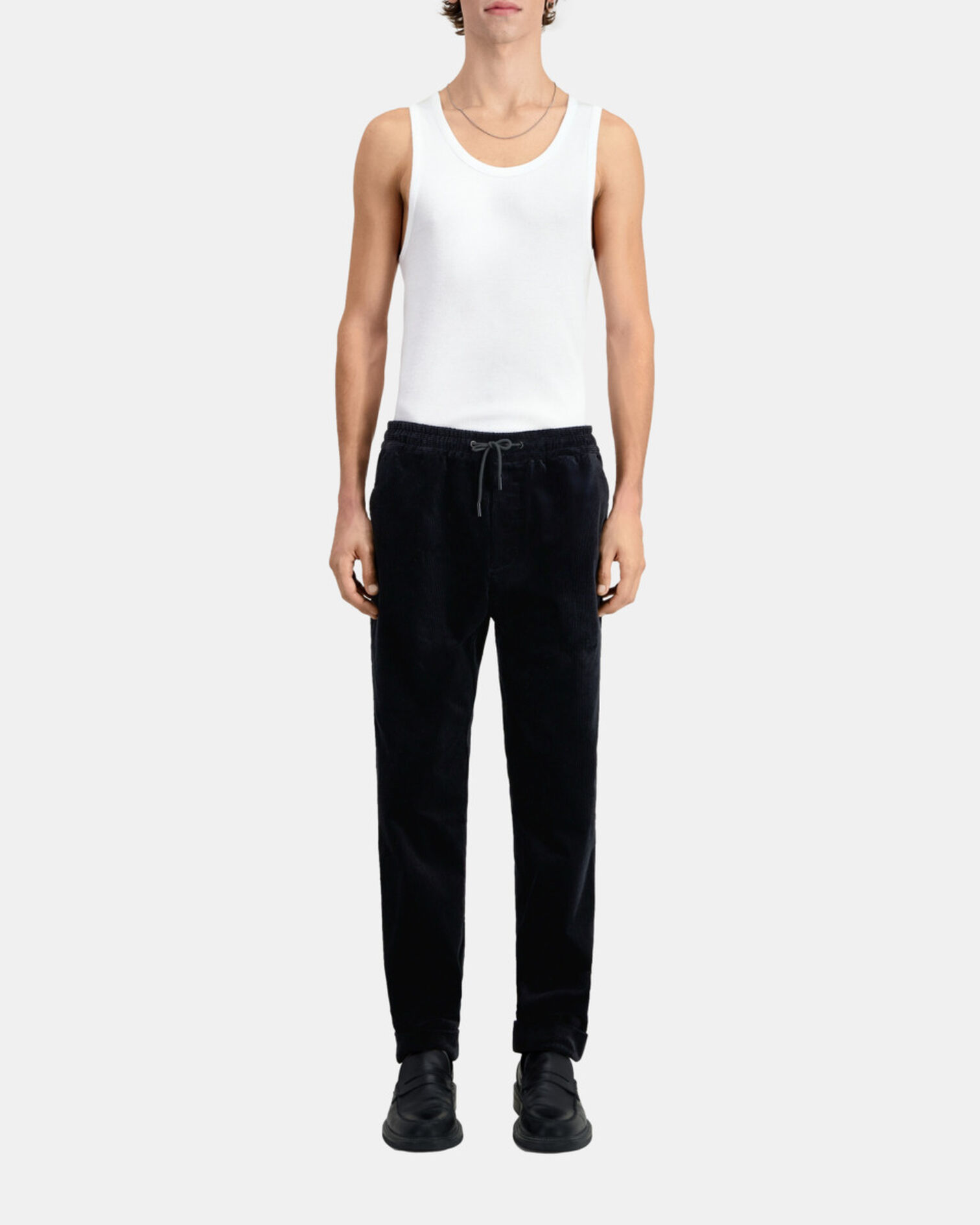 Black corduroy trousers, BLACK, hi-res image number null