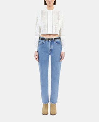 The Kooples F WHITE white shirt with english embroidery