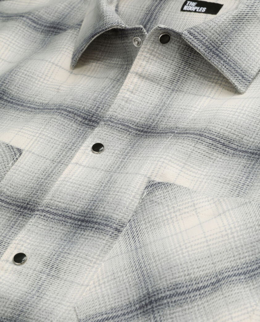 The Kooples HOMME NAVY-BEIGE chemise col classique à carreaux