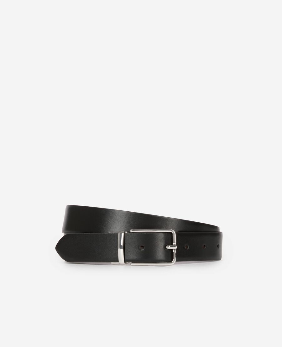 The Kooples MEN BLACK - BURGUNDY reversible two-tone leather belt