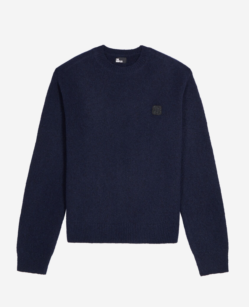 The Kooples MEN NAVY navy blue wool and alpaca blend sweater