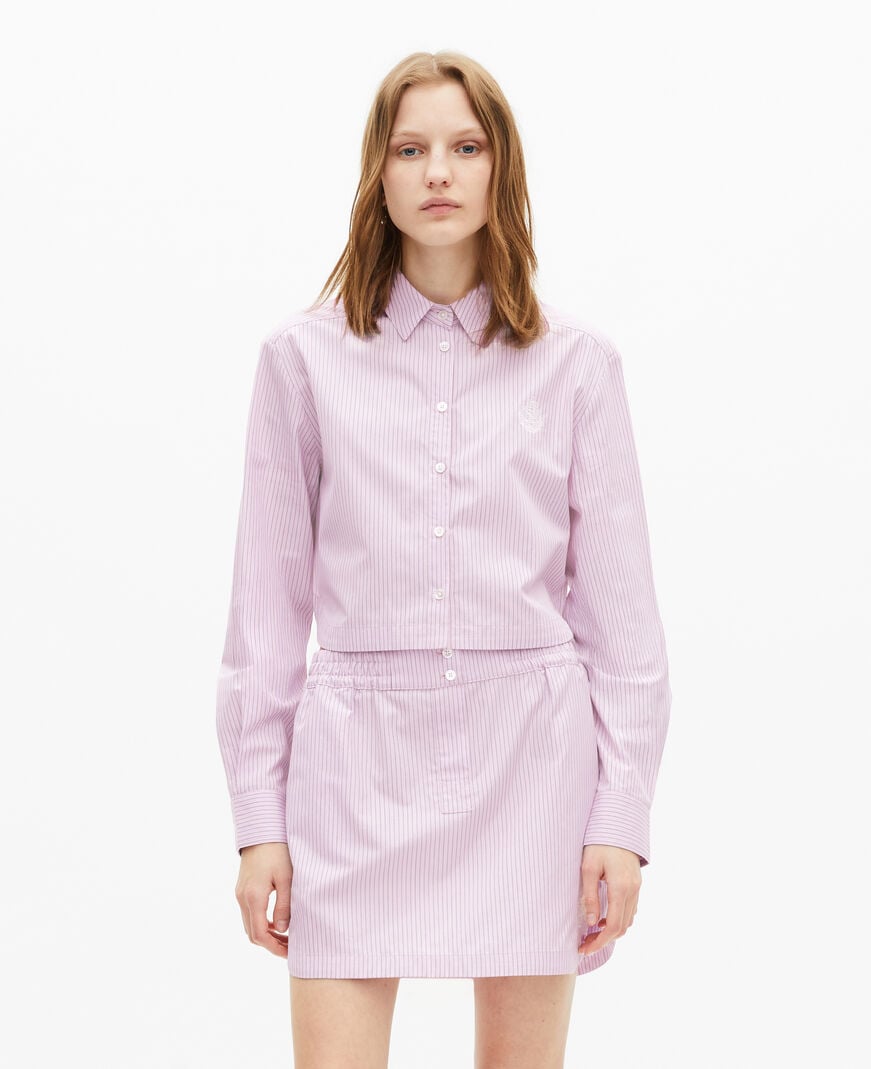 The Kooples WOMEN PINK BLACK pink striped short skirt
