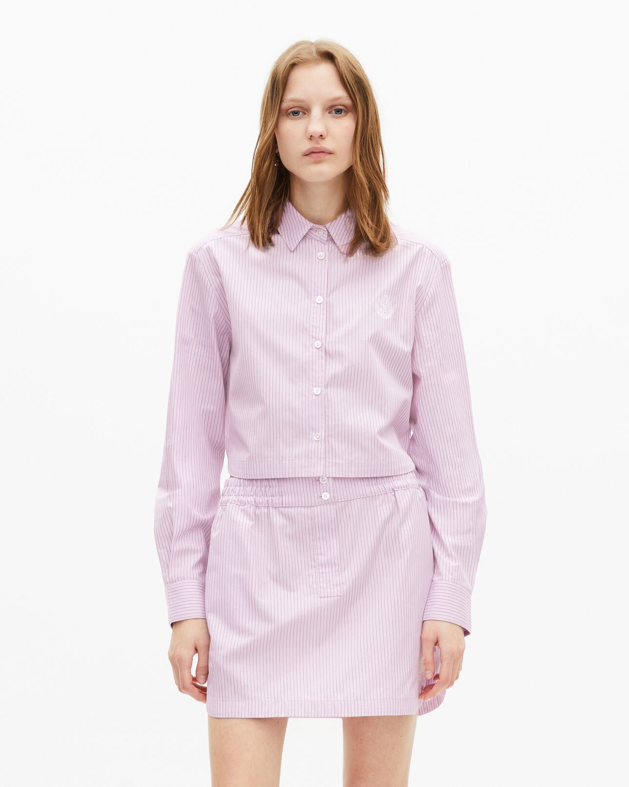 The Kooples DAMEN PINK BLACK kurzer rock mit rosa streifen