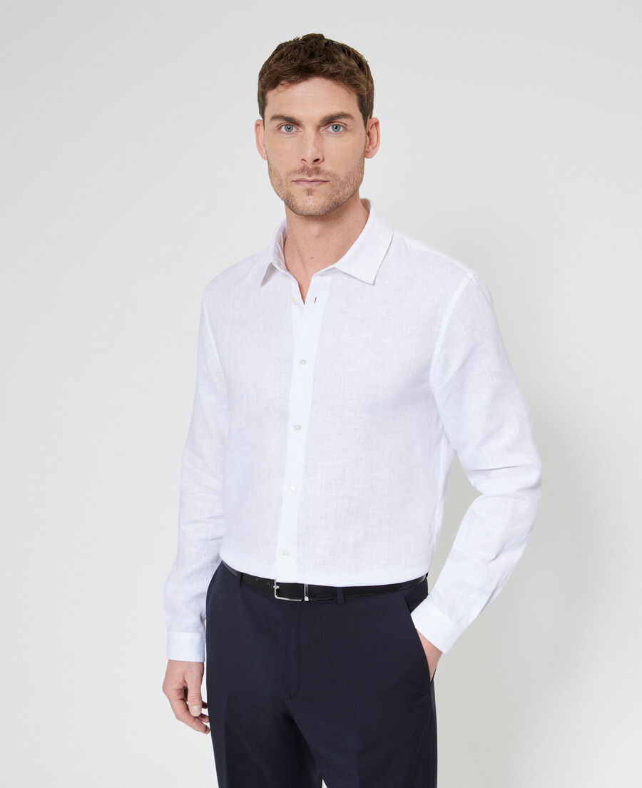The Kooples H WHITE white linen shirt